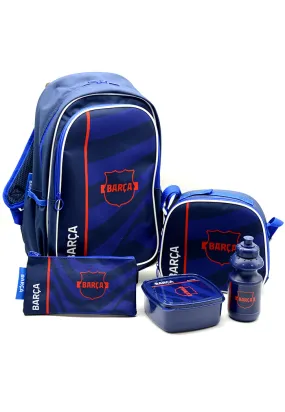 طقم شنطة مدرسية 5 قطع برشلونة FC BARCELONA 5 IN 1 16" TROLLEY BAG SCHOOL SET S-8010 BRNA