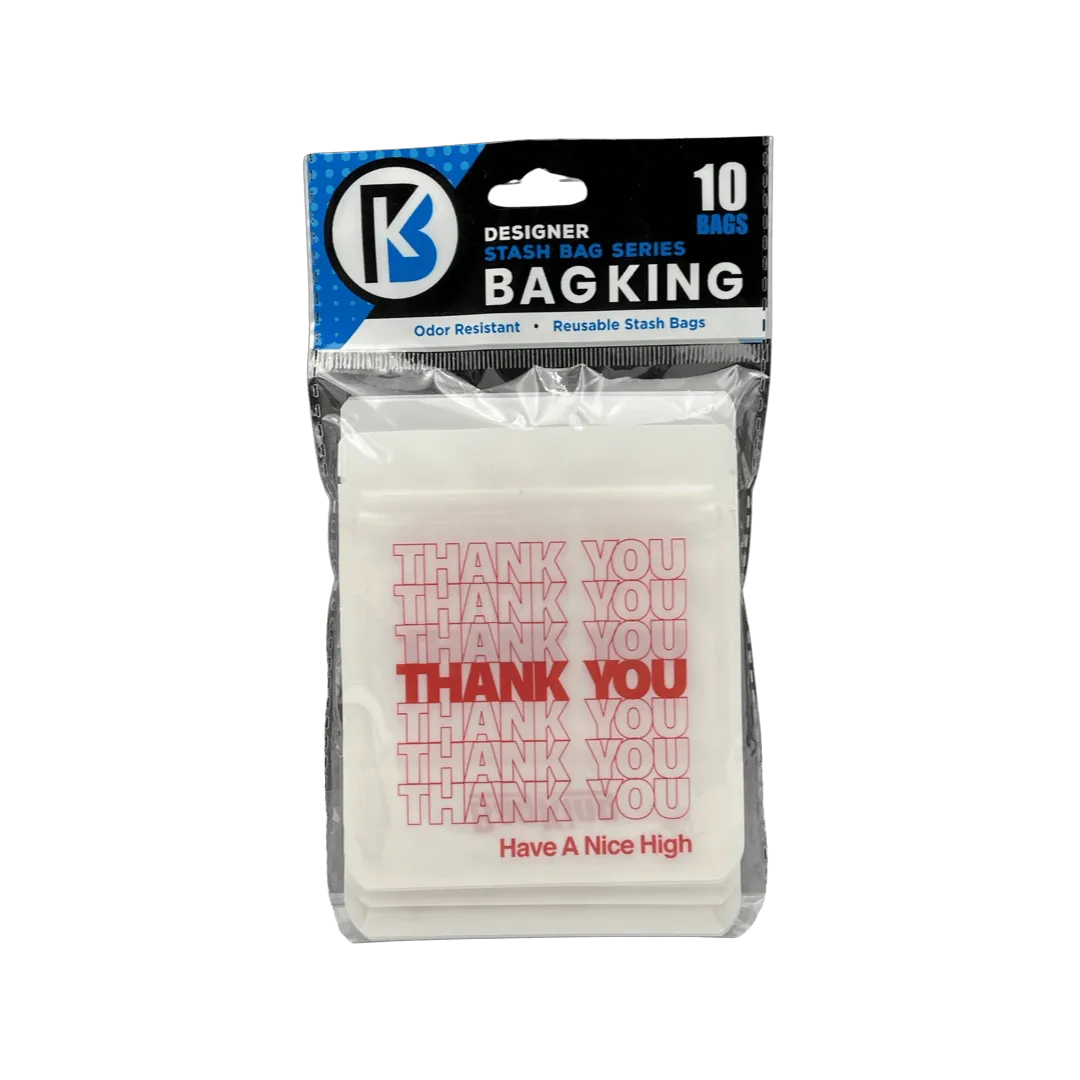 10-Pack Bag King Thank You Wide Mouth Mylar Bag | 1/8th ounce