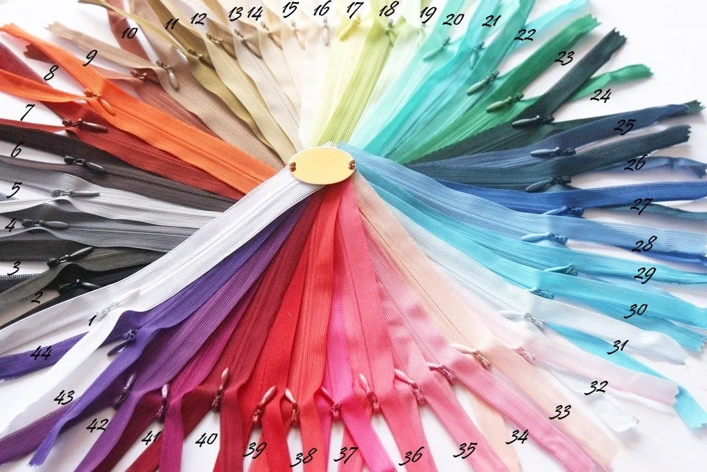 10 Pcs Skirt Zippers, 20-60cm (7-24inches) zipper, dress zipper, zipper for skirt, zipper, Closed Bottom , dress zipper, Colorfull zippers