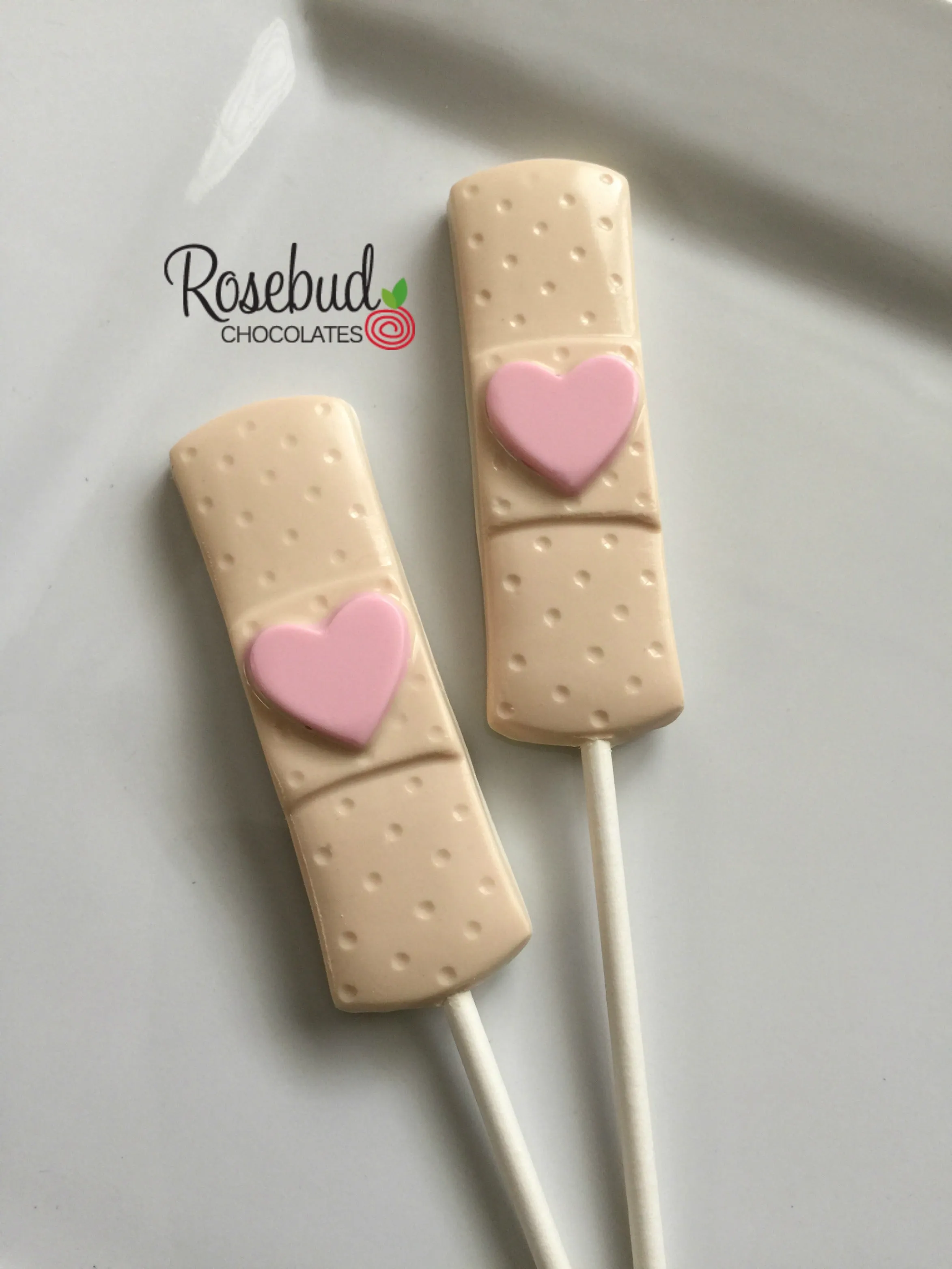 12 BAND-AID Chocolate Lollipop Candy Party Favors Heart