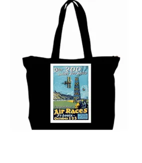 1930 Air France Trian Art Travel Poster tote Bag w/Zipper