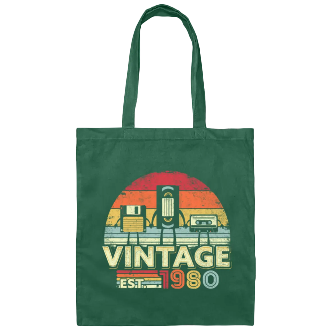 1980 Vintage Birthday Gift Cassette Lover Gift Canvas Tote Bag