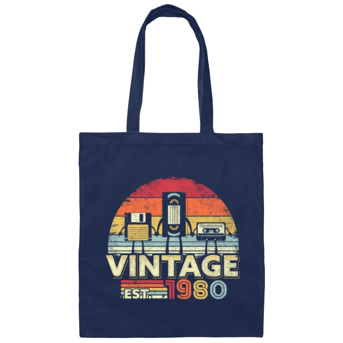 1980 Vintage Birthday Gift Cassette Lover Gift Canvas Tote Bag