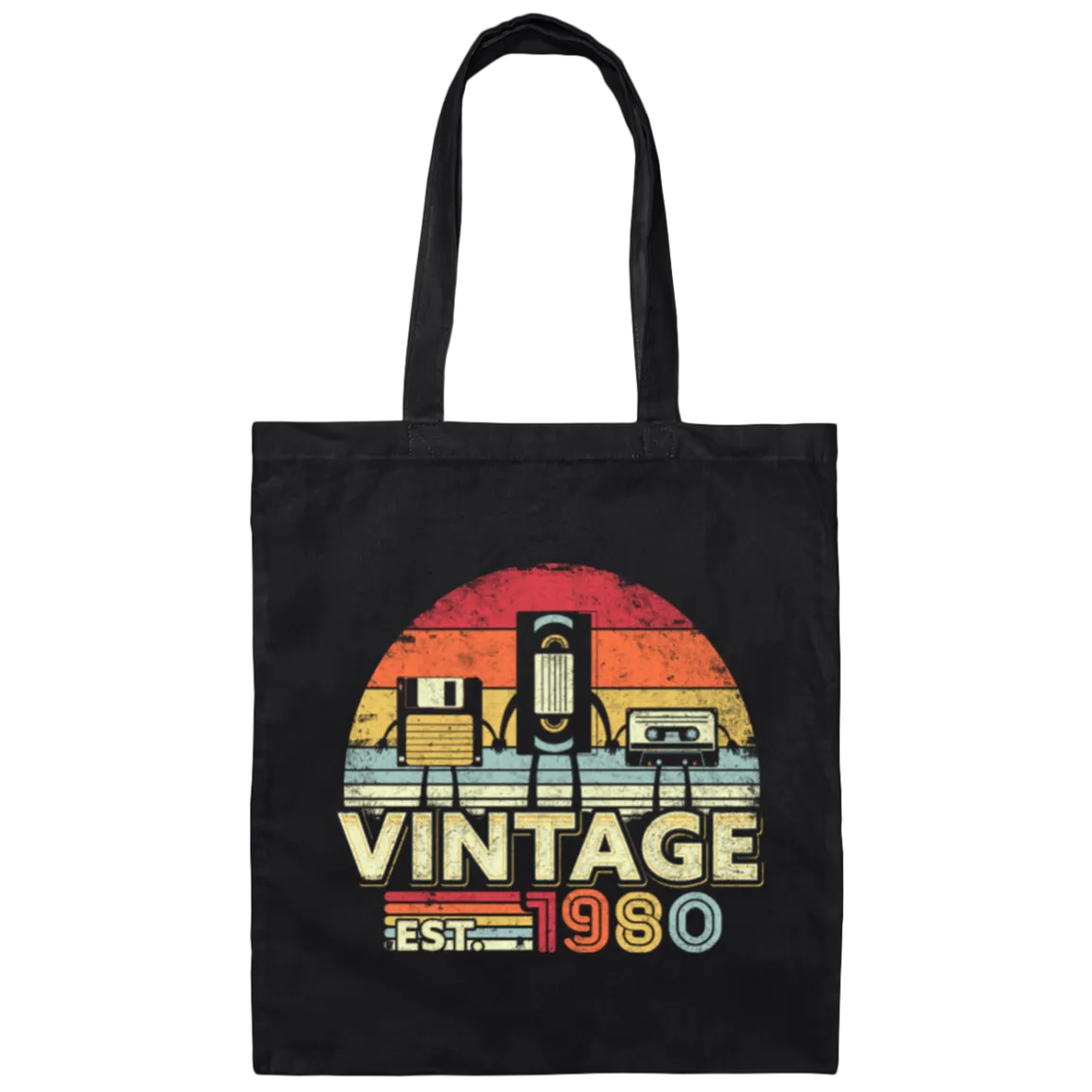 1980 Vintage Birthday Gift Cassette Lover Gift Canvas Tote Bag