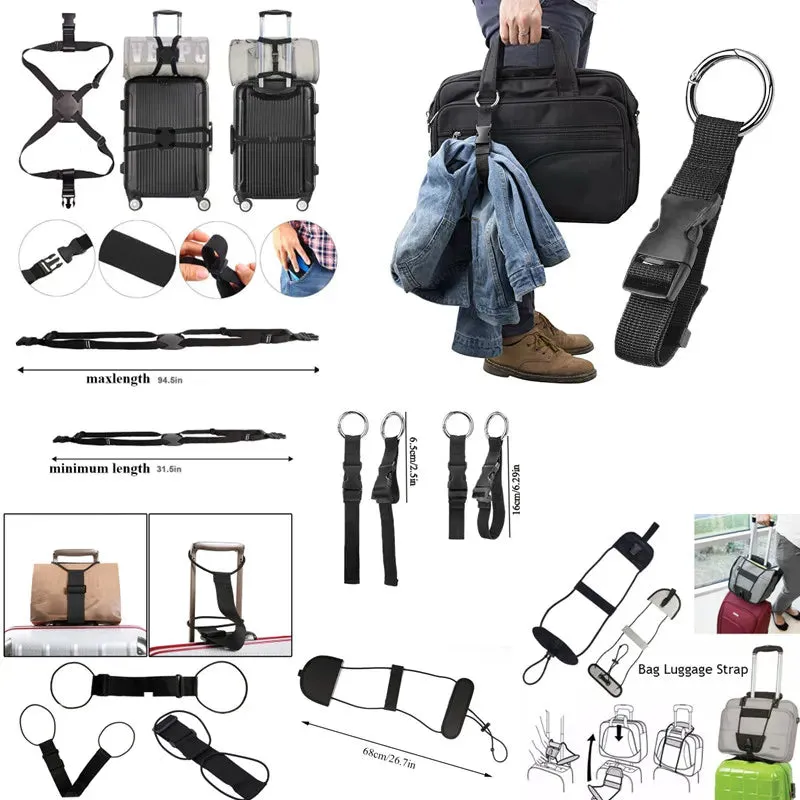 1pc Travel Luggage Strap Suitcase Belt Elastic Telescopic Bag Belt Suitcase Suitcase Fixed Belt Accessories Adjustable Supplies