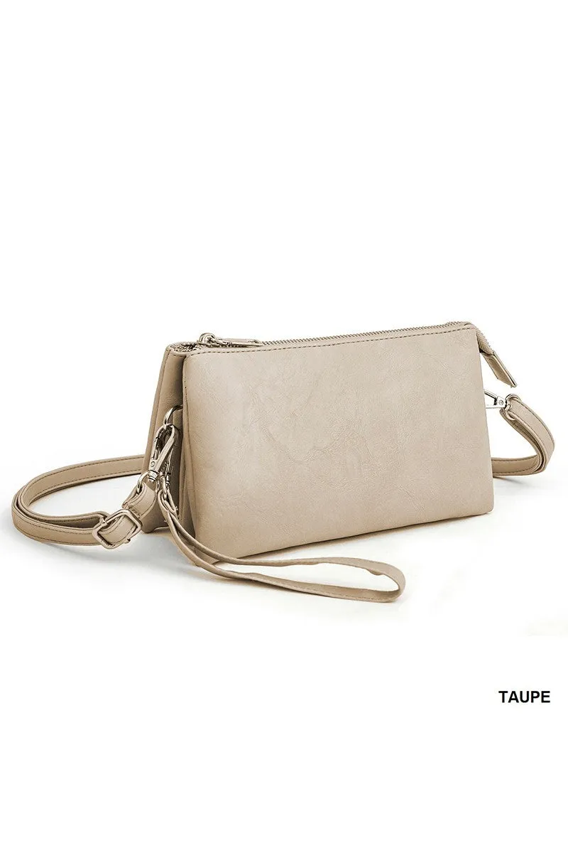 3 in 1 Vegan Leather Crossbody Clutch