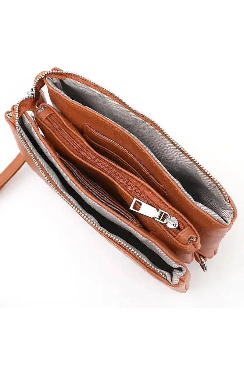 3 in 1 Vegan Leather Crossbody Clutch