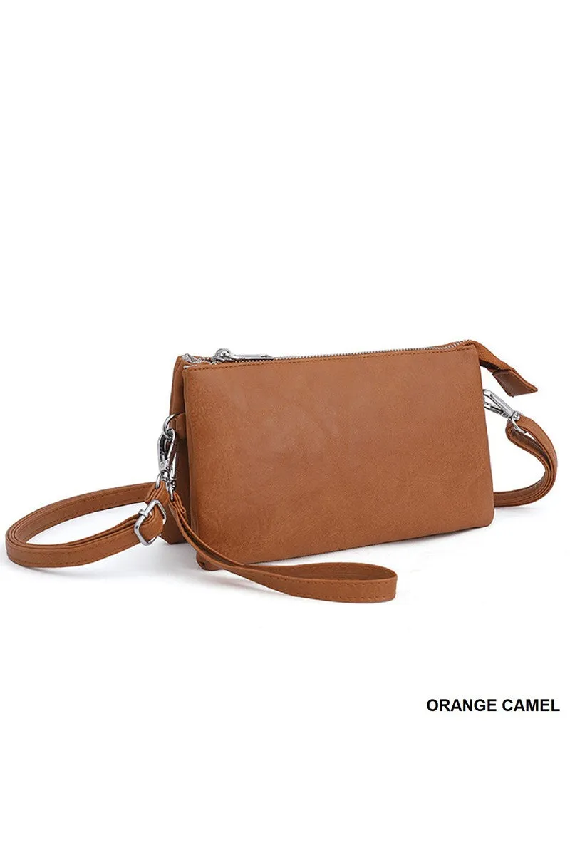 3 in 1 Vegan Leather Crossbody Clutch