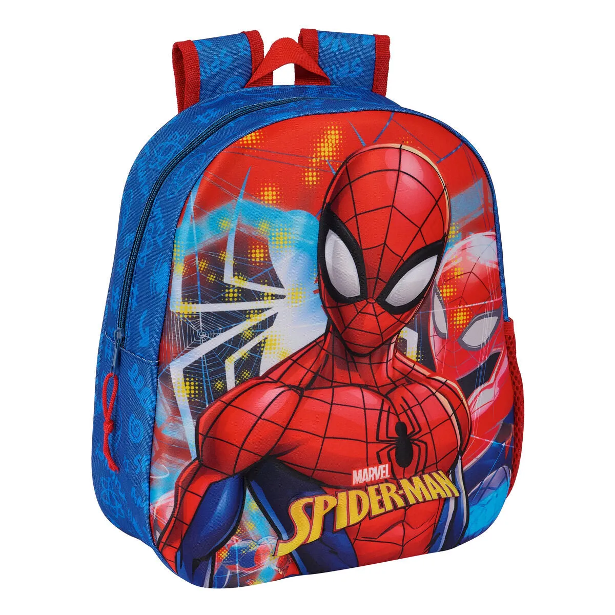 3D School Bag Spider-Man Red Navy Blue 27 x 33 x 10 cm