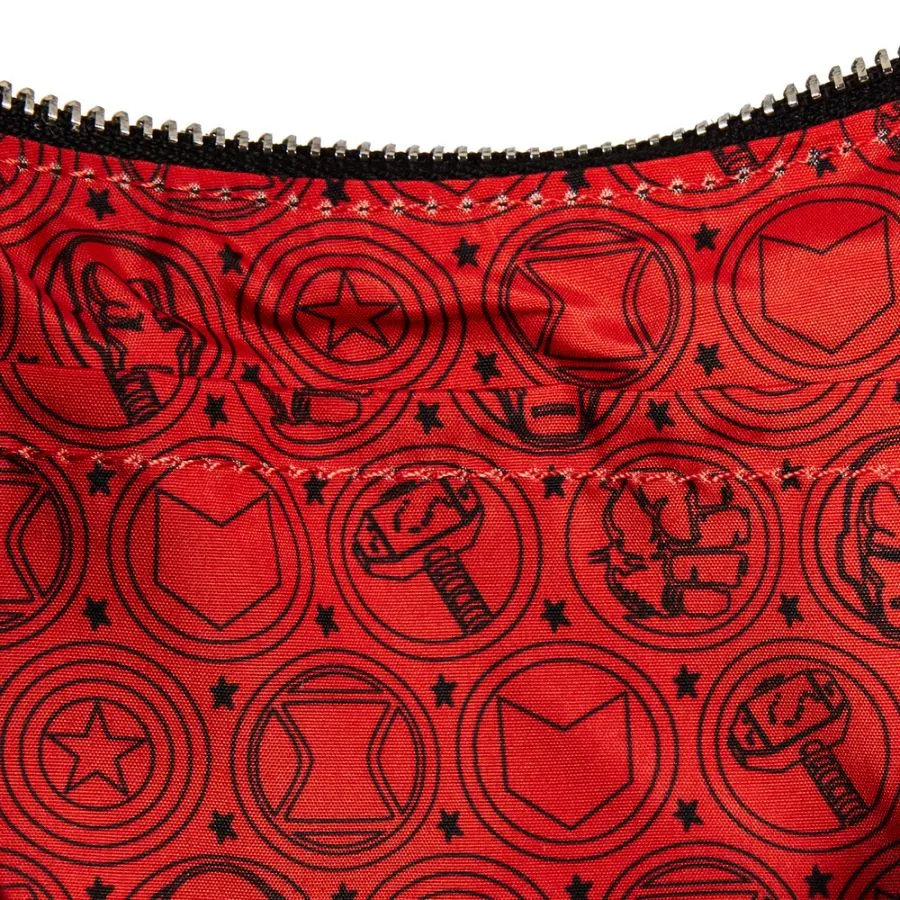 6" Marvel - Avengers Floral Tattoo with Coin Bag Faux Leather Crossbody Bag Loungefly