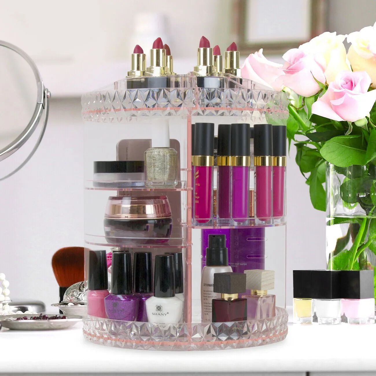 Adjustable Rotating Cosmetic Makeup Organizer Storage Box