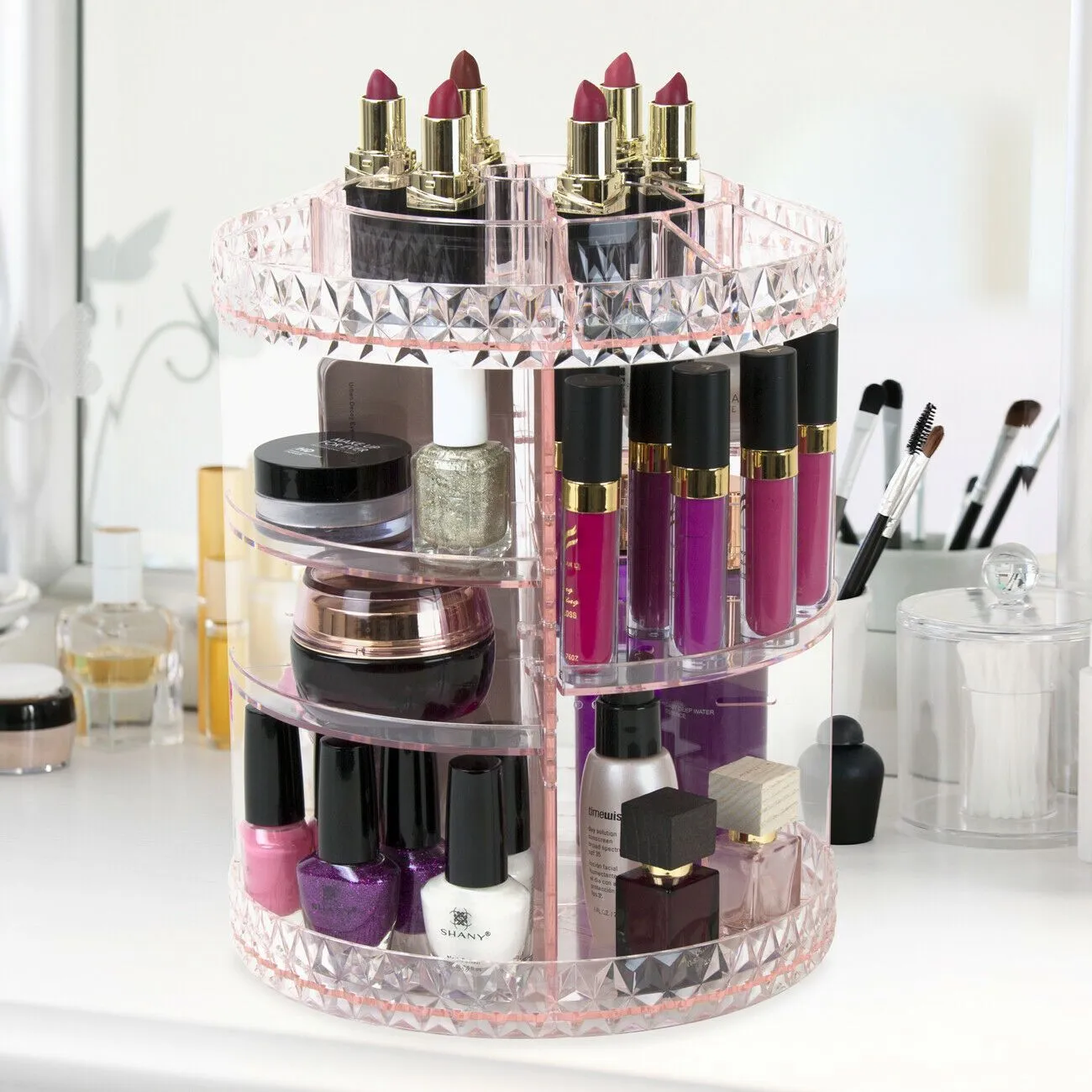 Adjustable Rotating Cosmetic Makeup Organizer Storage Box