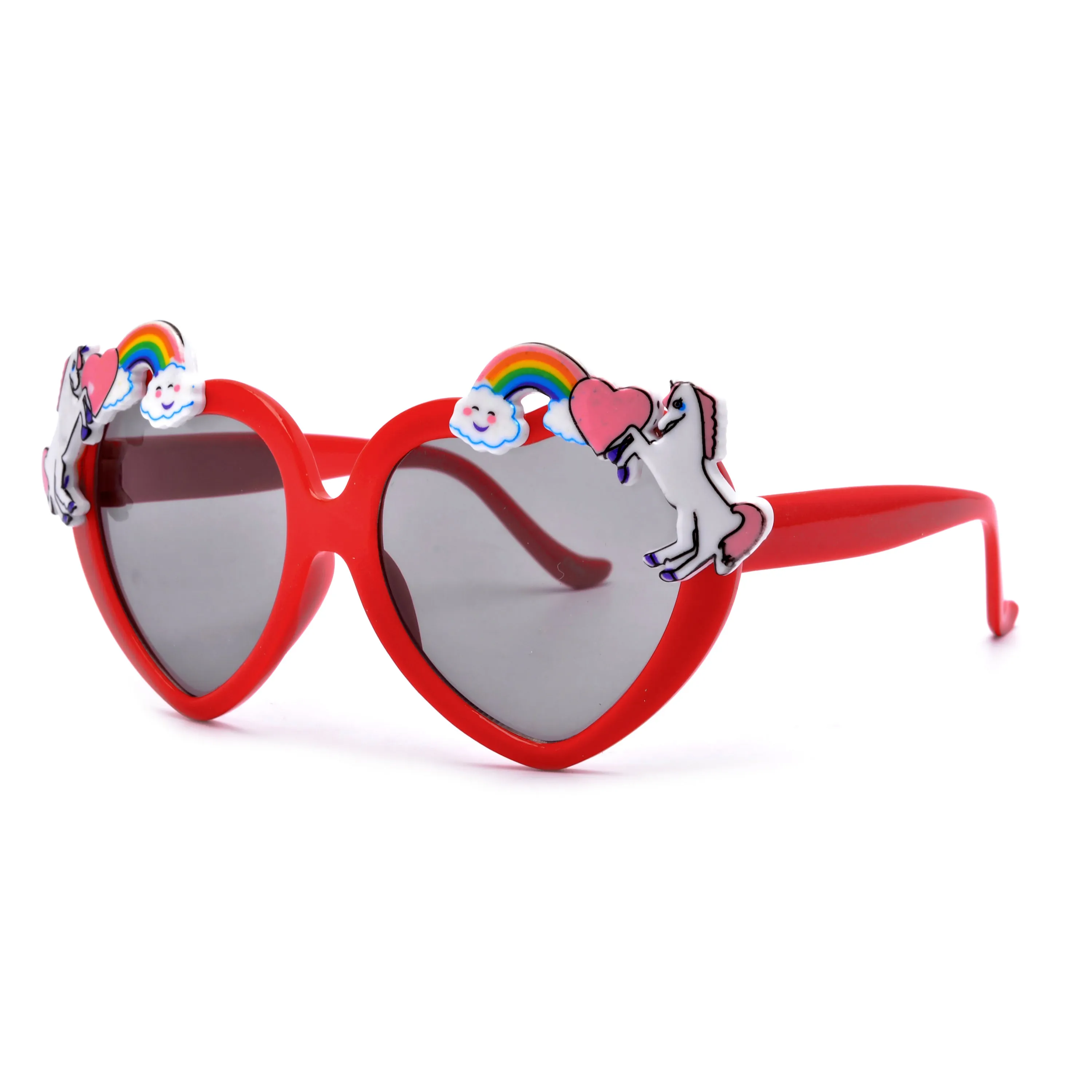 Adorable Kids Unicorn Decorated Heart Sunglasses