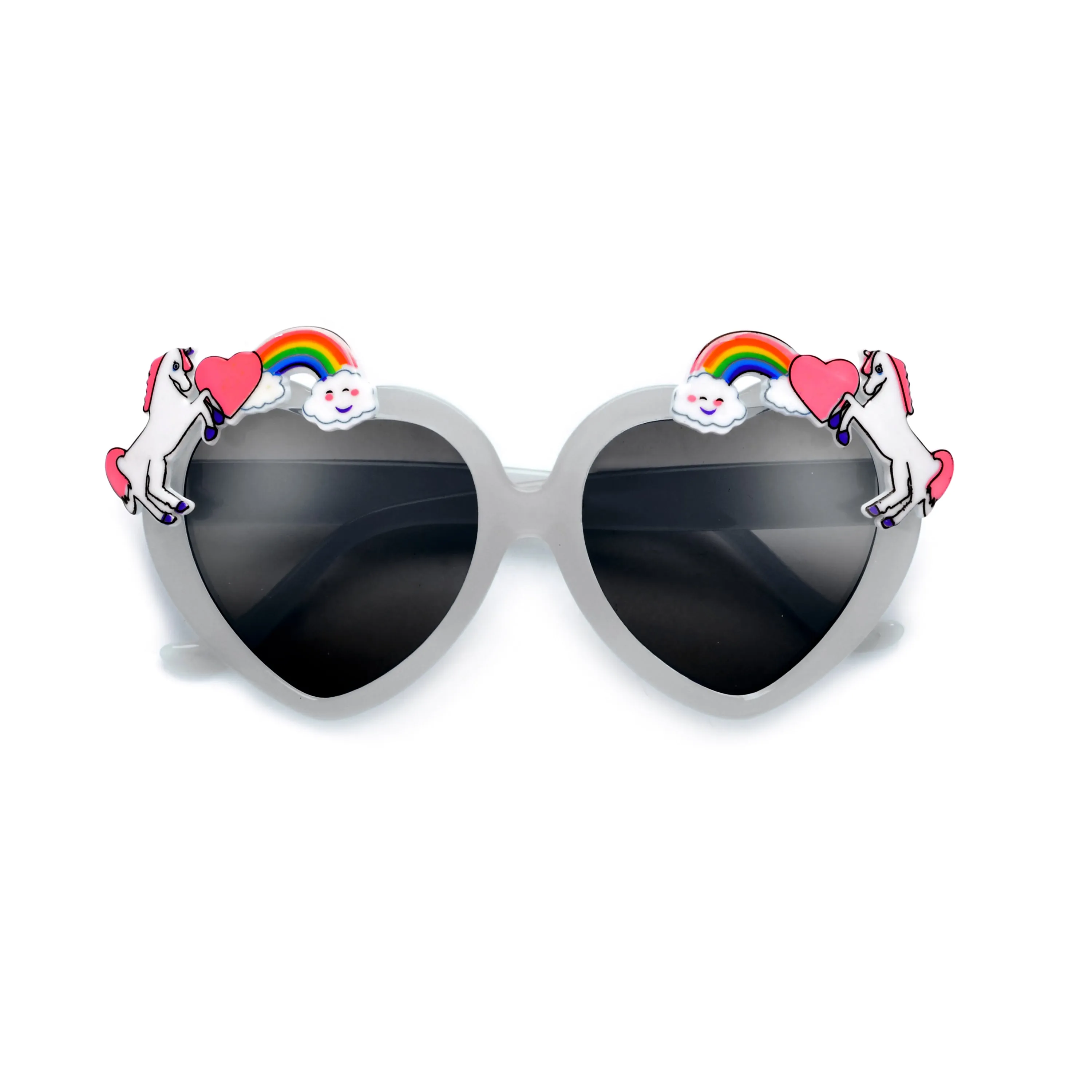 Adorable Kids Unicorn Decorated Heart Sunglasses