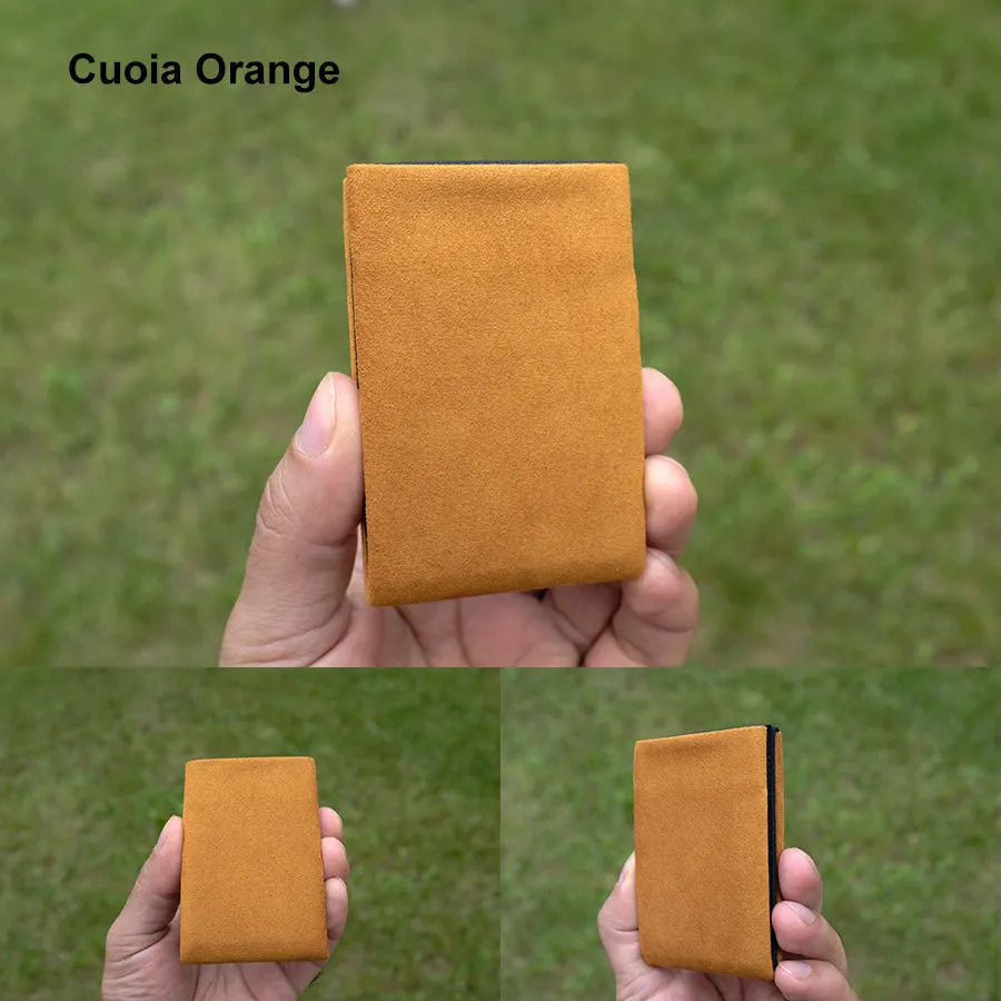 Alcantara Minimalist Wallet: Premium Quality, Unbeatable Value - RFID Wallet - Mens Wallet - Orange