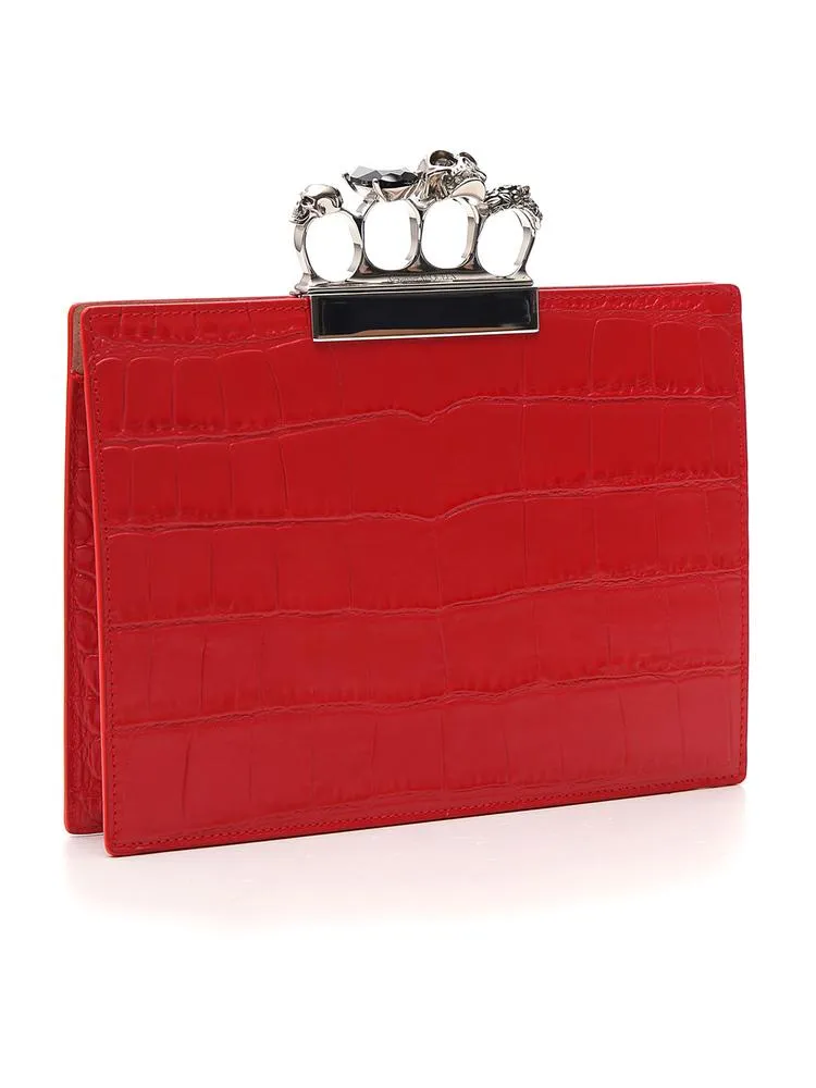 Alexander McQueen Croc Effect Clutch Bag