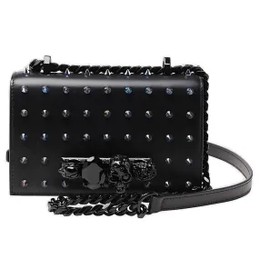 Alexander McQueen Foldover Stud-Detailed Shoulder Bag