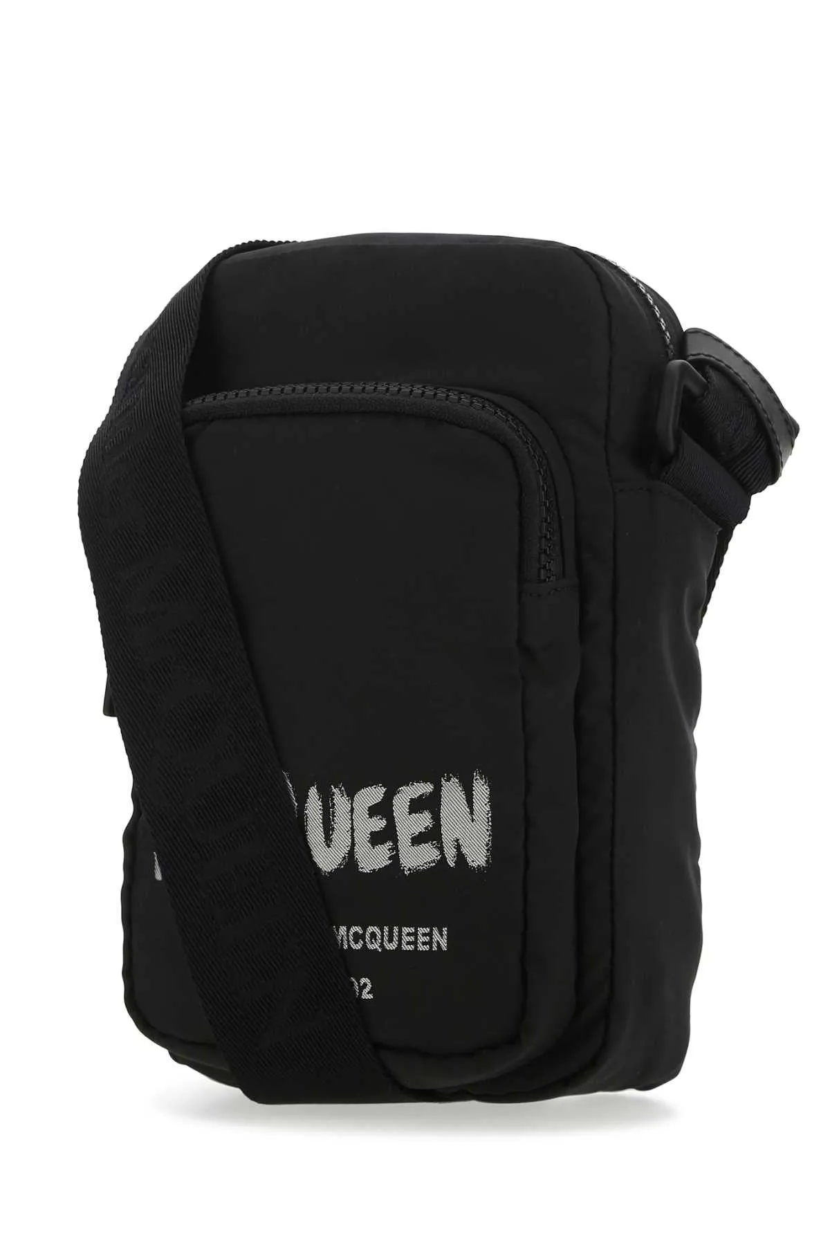 Alexander McQueen Graffiti Logo Zipped Mini Messenger Bag