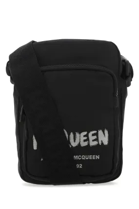 Alexander McQueen Graffiti Logo Zipped Mini Messenger Bag