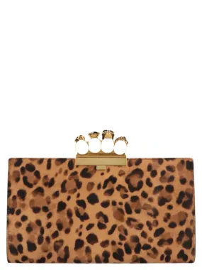 Alexander McQueen Leopard Print Jeweled Clutch Bag