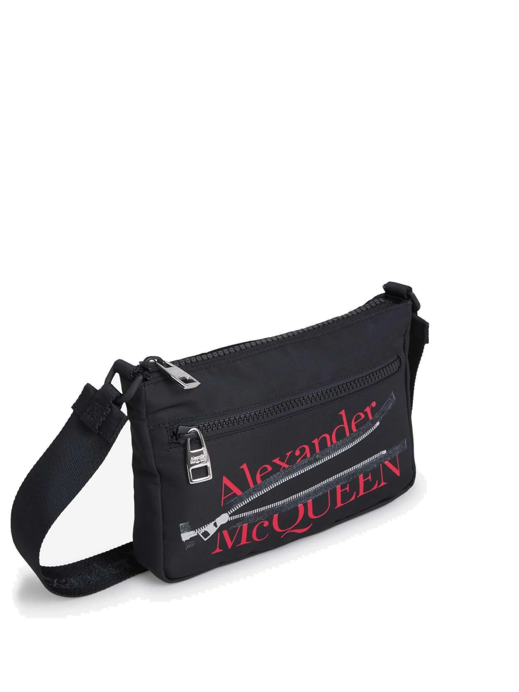 Alexander McQueen Zip Logo Printed Shoulder Bag