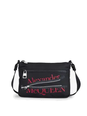 Alexander McQueen Zip Logo Printed Shoulder Bag