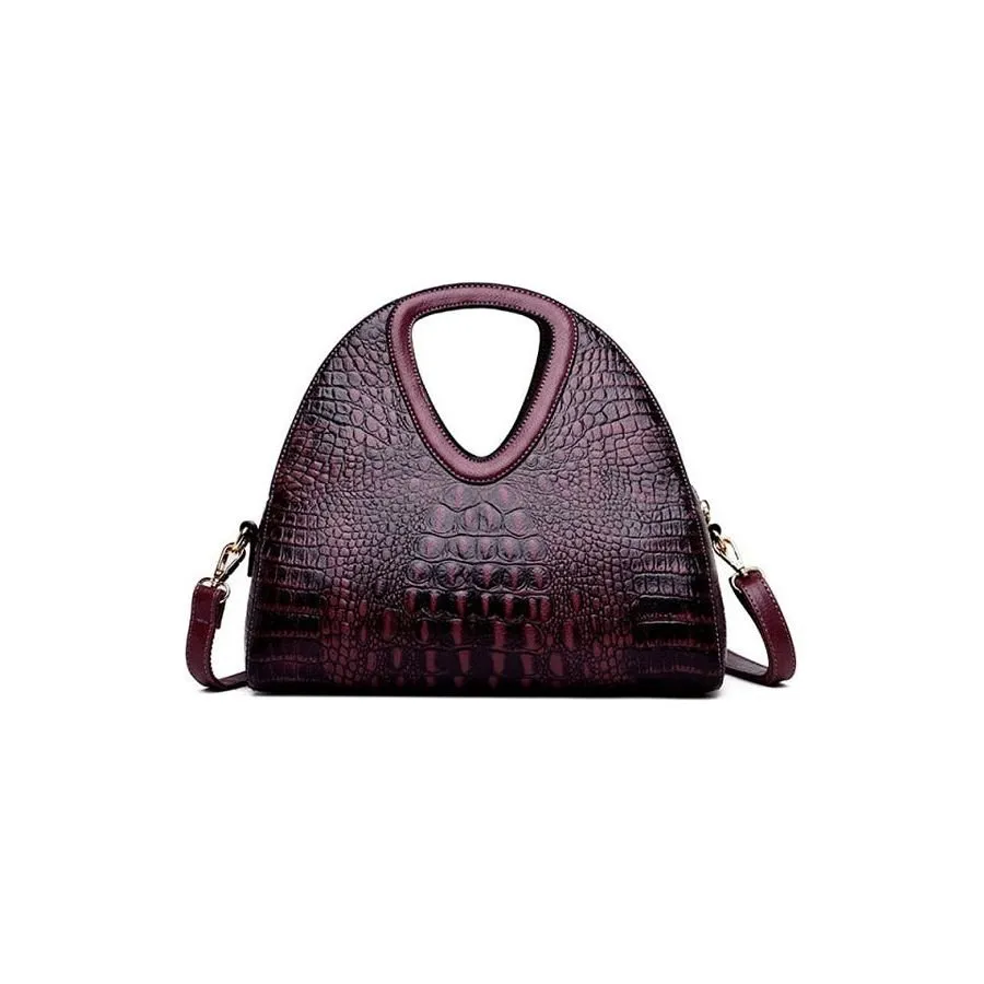 AlliLux Exotic Alligator Texture Large Shoulderbag