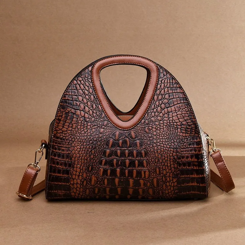 AlliLux Exotic Alligator Texture Large Shoulderbag