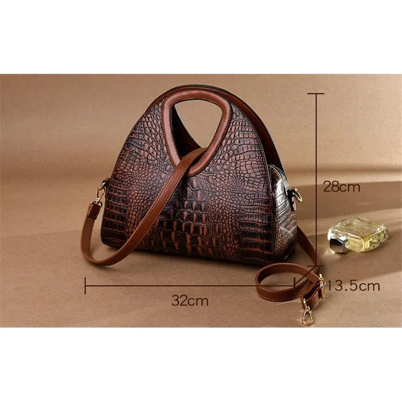 AlliLux Exotic Alligator Texture Large Shoulderbag