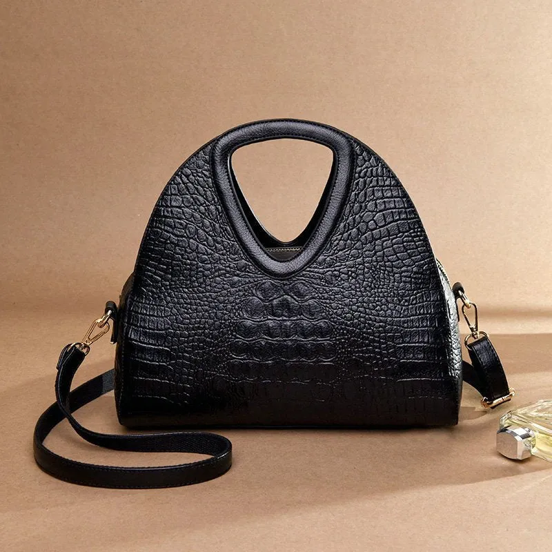 AlliLux Exotic Alligator Texture Large Shoulderbag