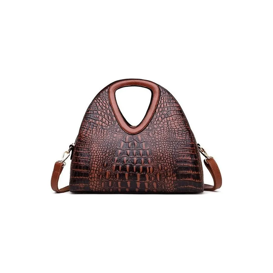 AlliLux Exotic Alligator Texture Large Shoulderbag