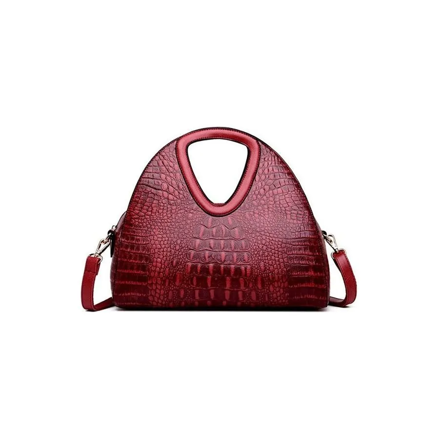 AlliLux Exotic Alligator Texture Large Shoulderbag