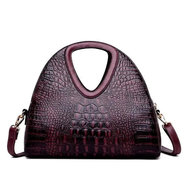 AlliLux Exotic Alligator Texture Large Shoulderbag