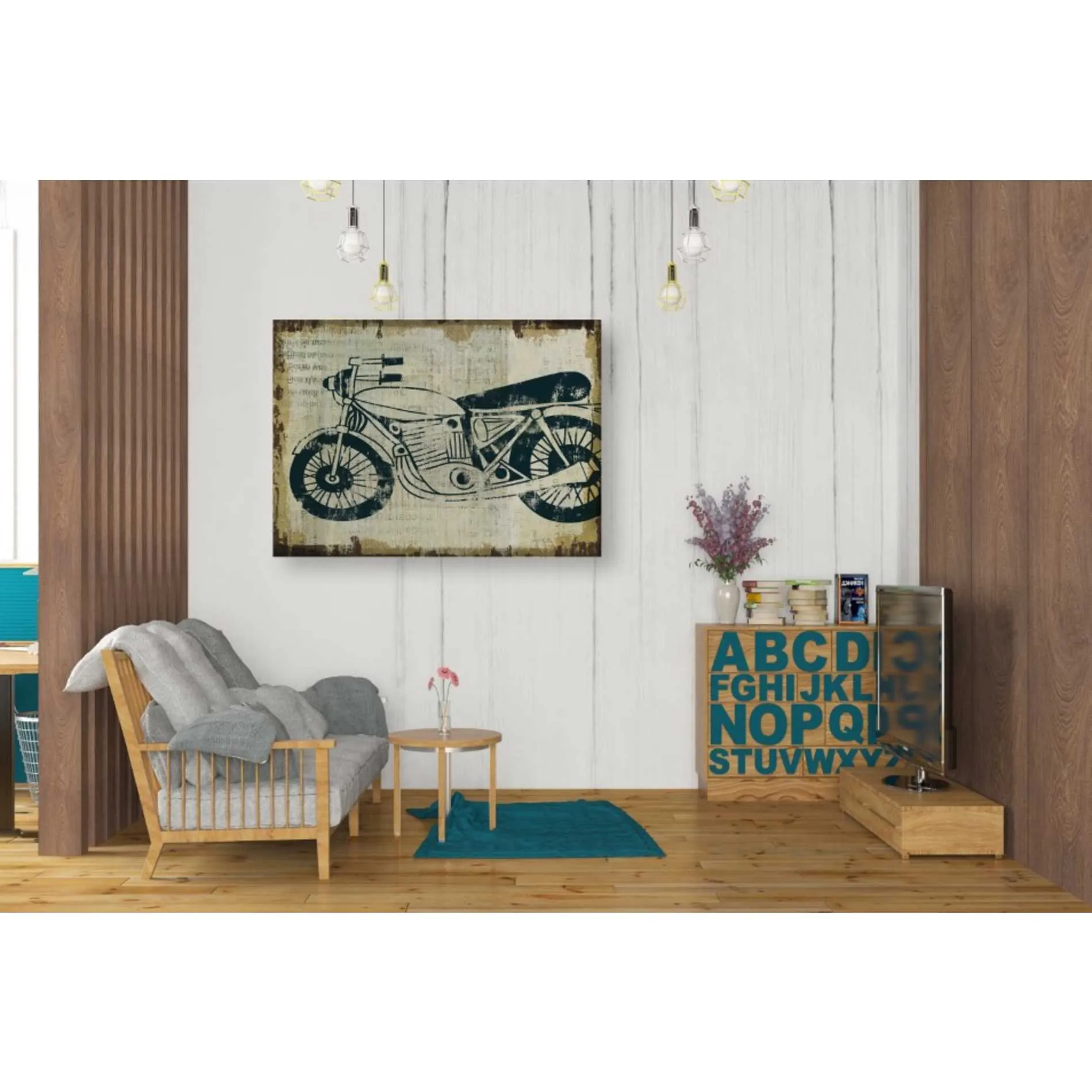 'American Pop Moto' by Michael Mullan, Canvas Wall Art