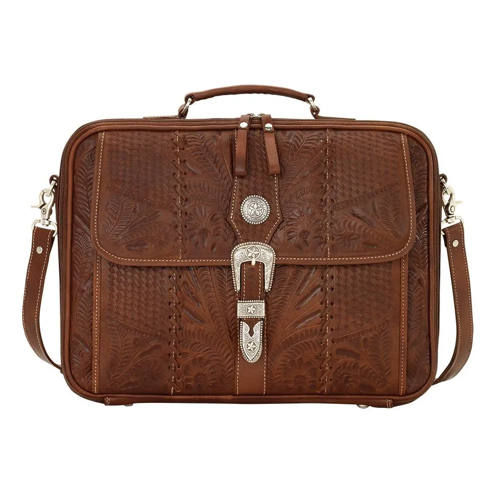 American West Handbag Travel Collection: Retro Multi-Compartment Laptop Briefcase