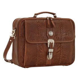 American West Handbag Travel Collection: Retro Multi-Compartment Laptop Briefcase