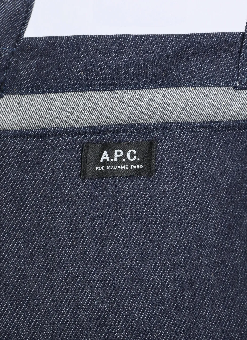 A.P.C. Logo Printed Denim Shopper Bag