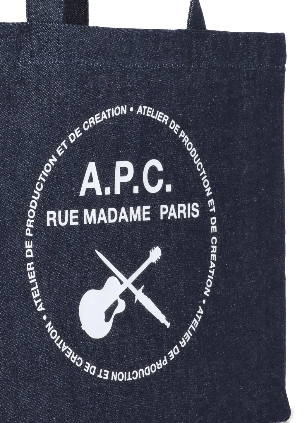 A.P.C. Logo Printed Denim Shopper Bag