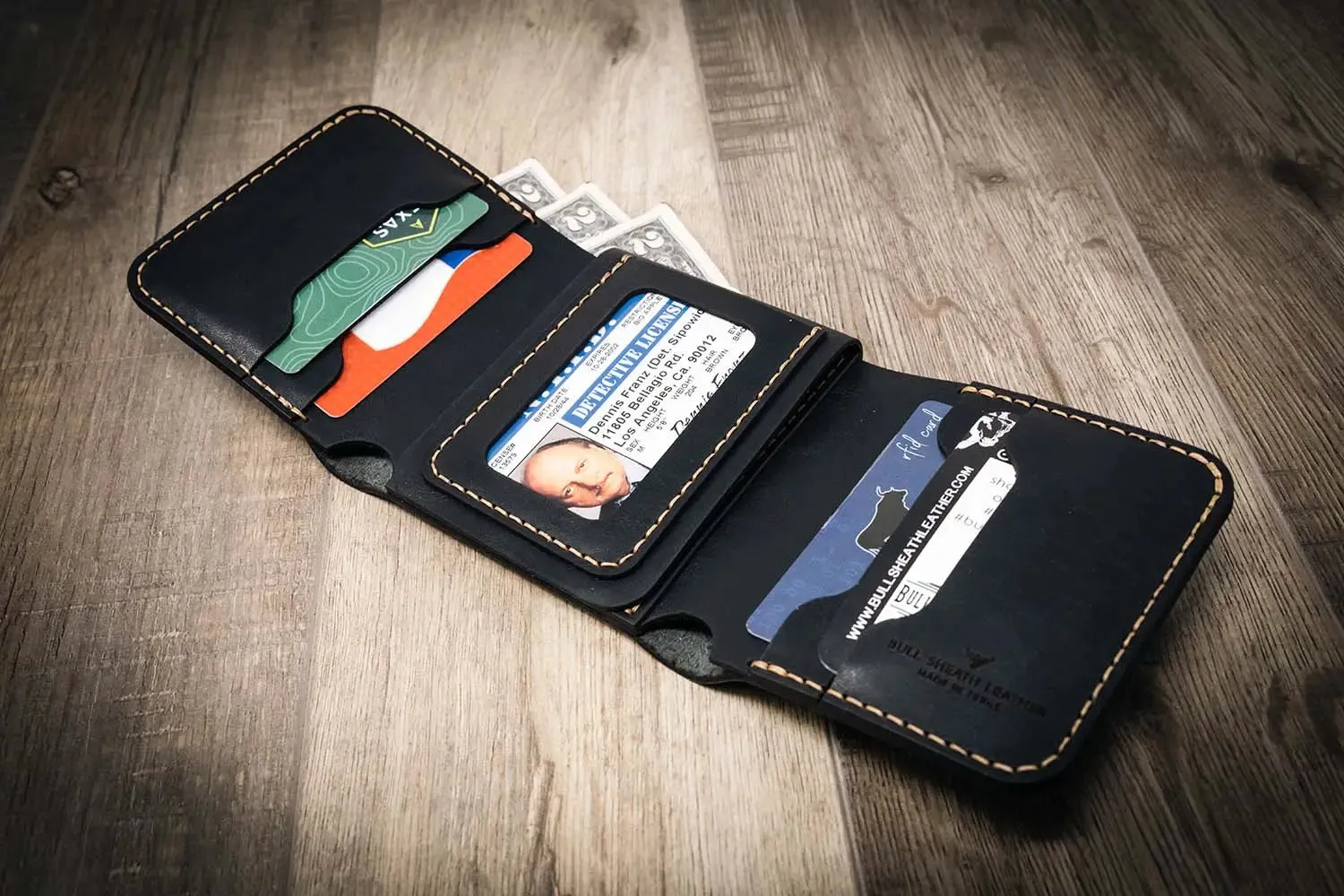 Badge Trifold Wallet - Black