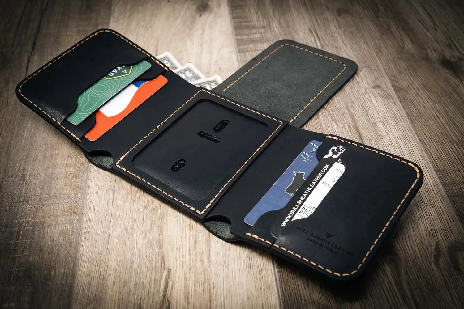 Badge Trifold Wallet - Black