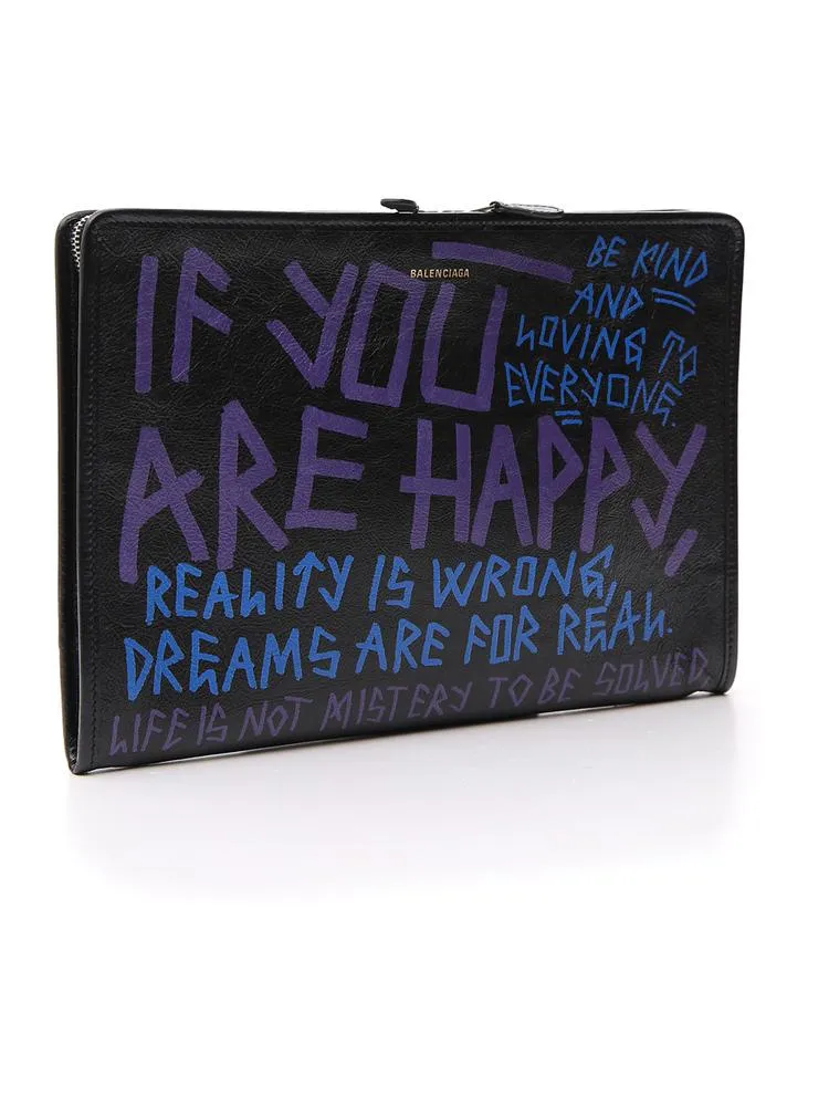 Balenciaga Bazar Graffiti Clutch Bag