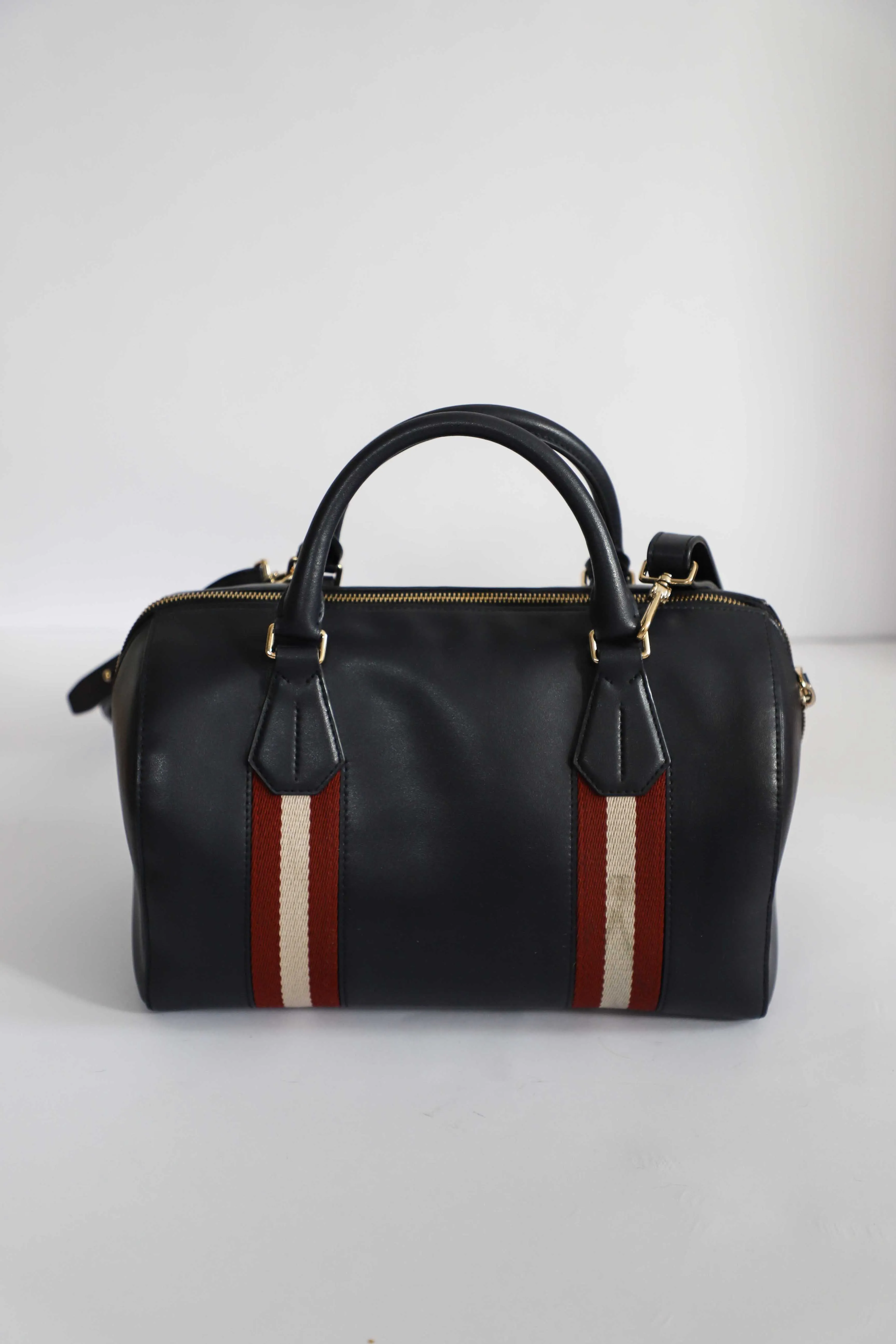 Bally Navy Shoulder Tote Bag