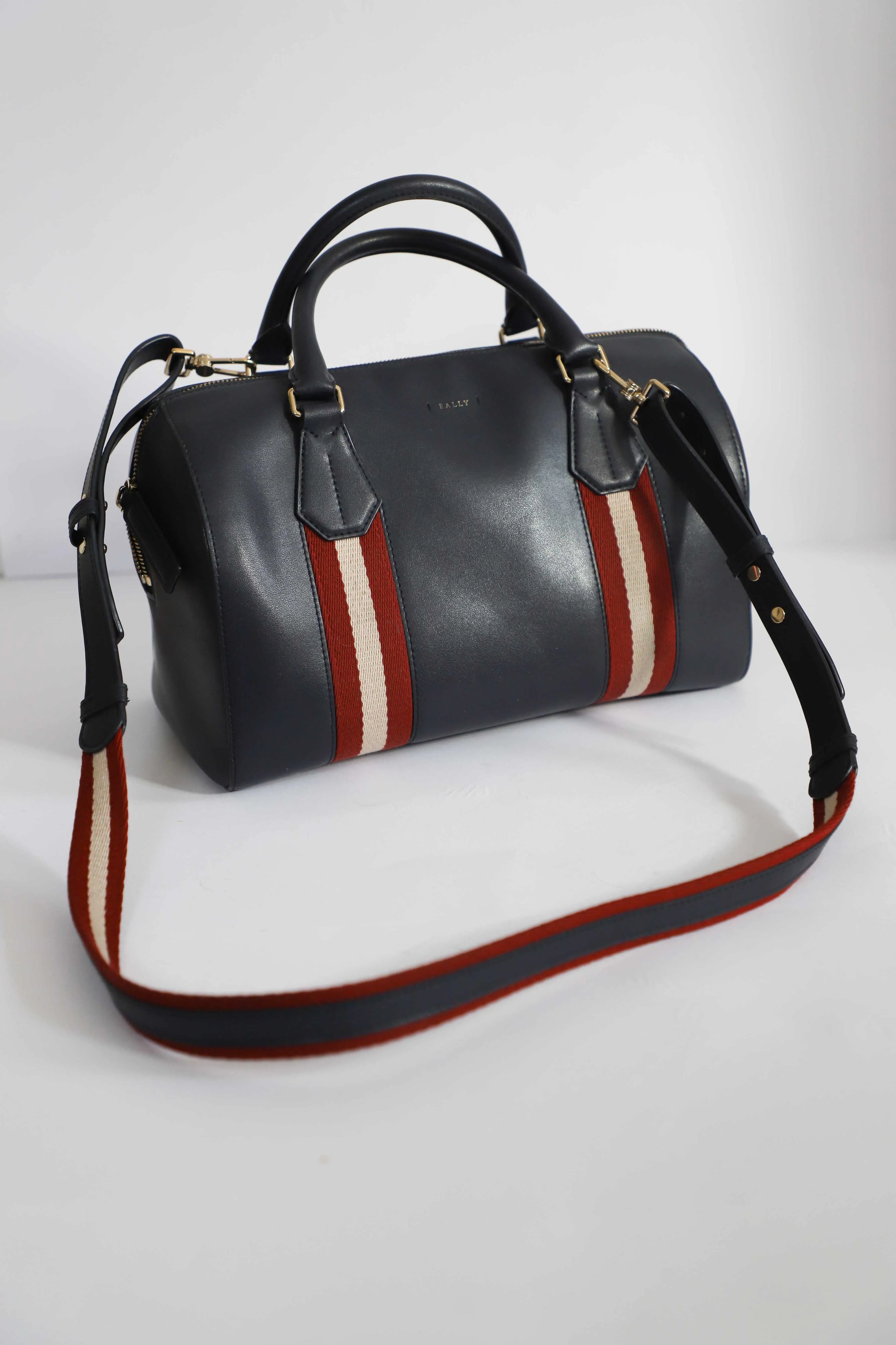 Bally Navy Shoulder Tote Bag