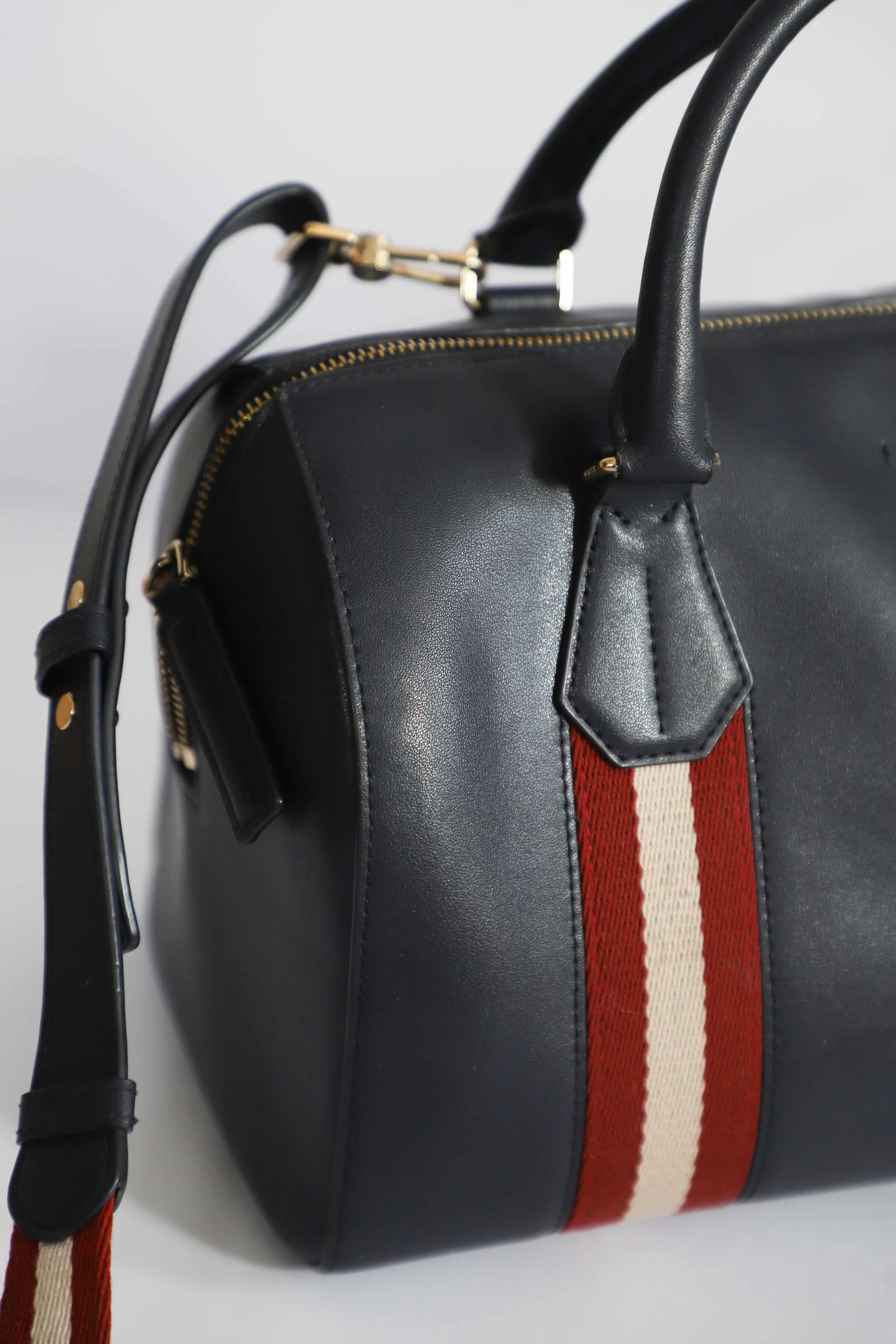 Bally Navy Shoulder Tote Bag