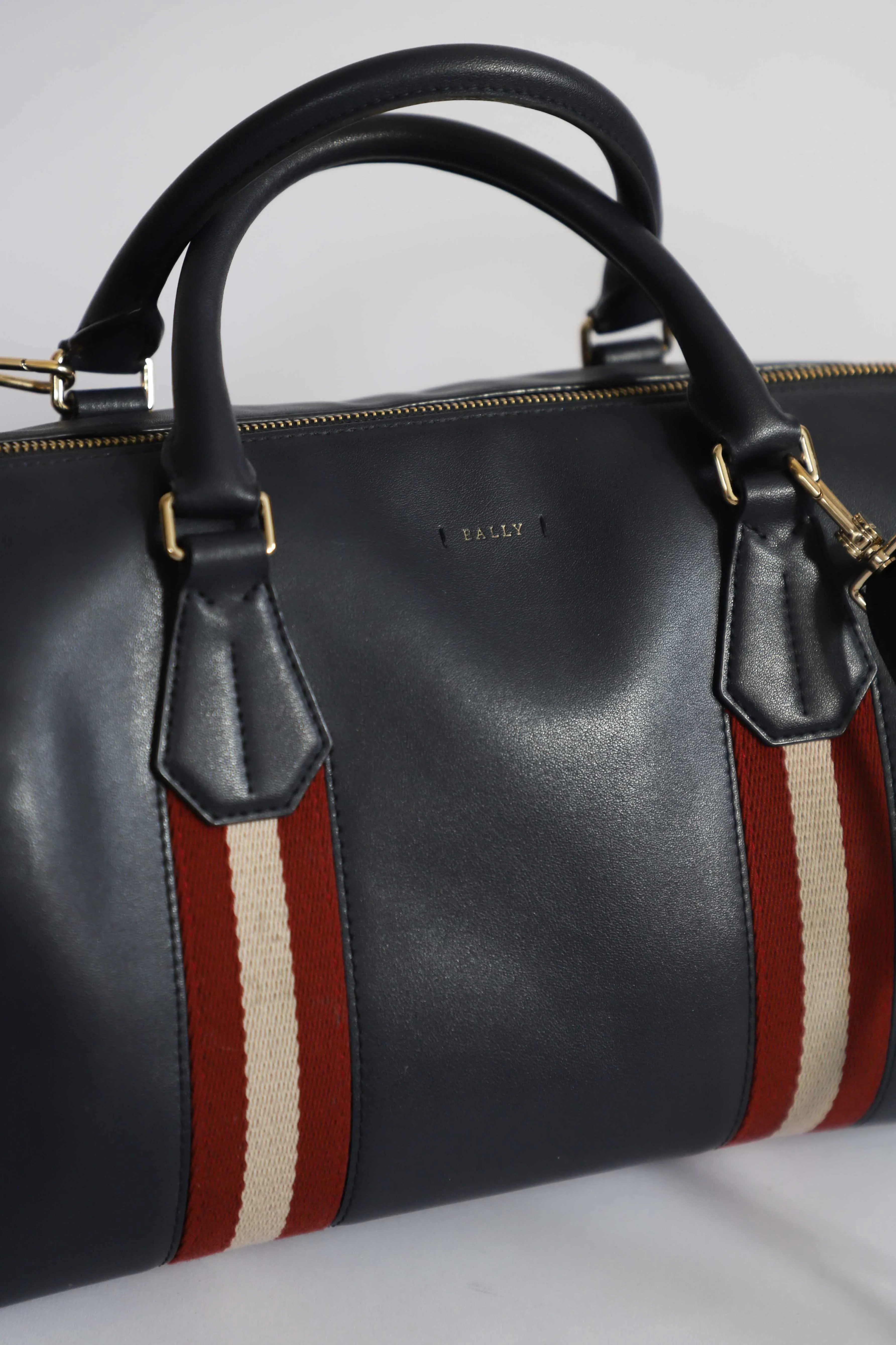 Bally Navy Shoulder Tote Bag