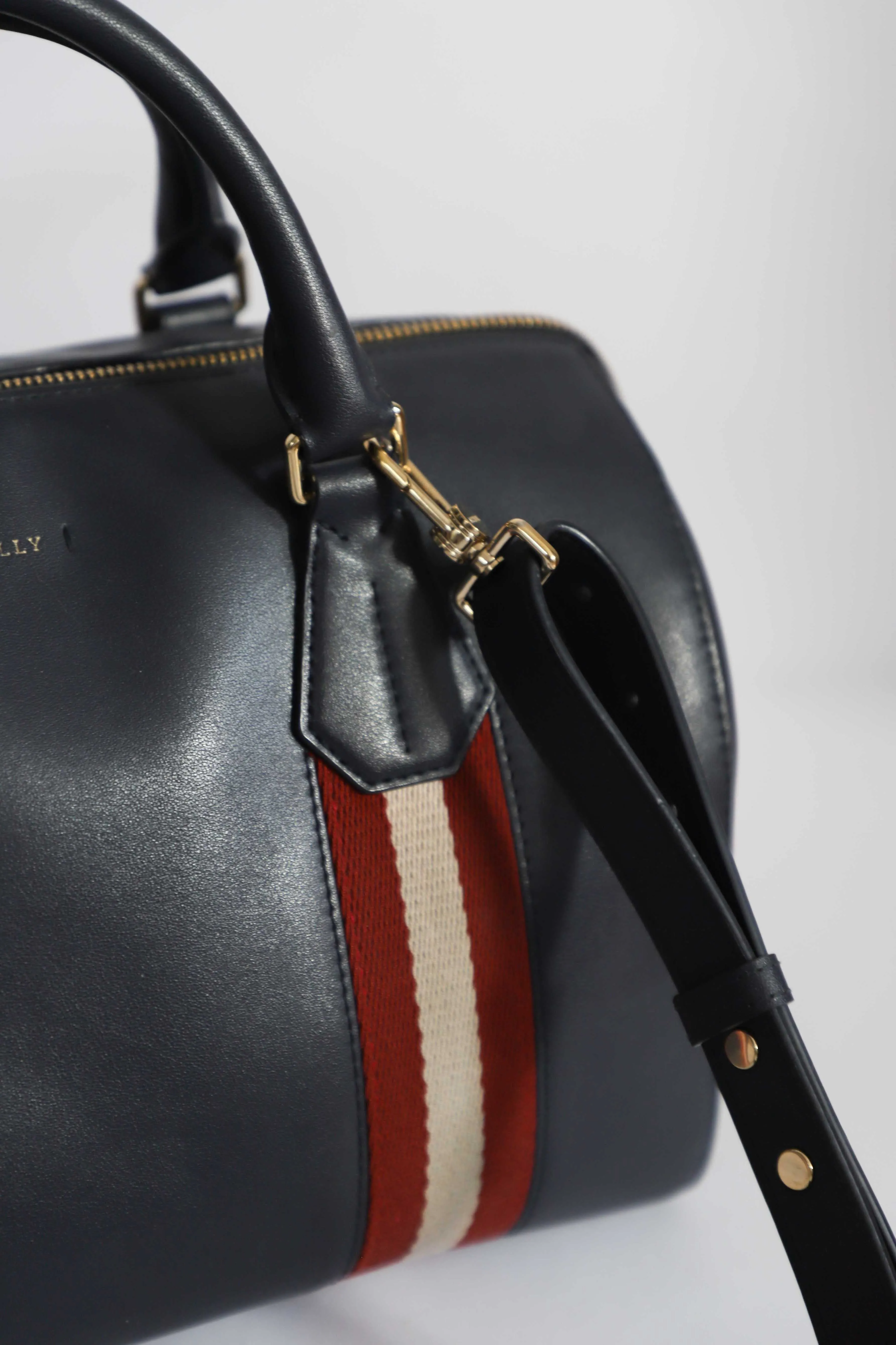 Bally Navy Shoulder Tote Bag