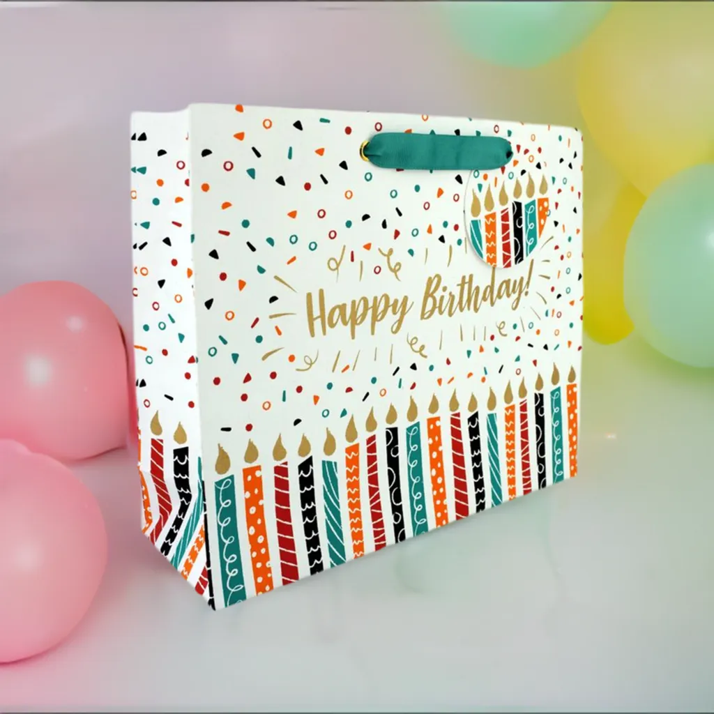 Bday Candles Large Birthday Gift Bag