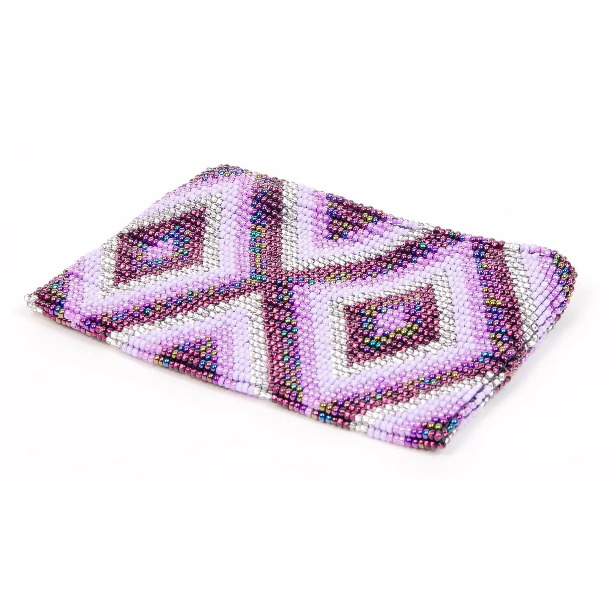 Beaded Seed Bead Geometric Coin Purse  - Guatemala