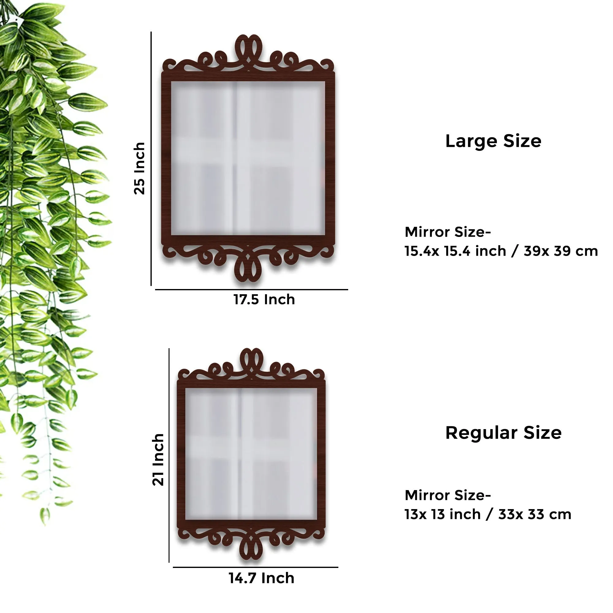 Beautiful Elegance Square Shape Designer Wooden Frame Wall Mirror