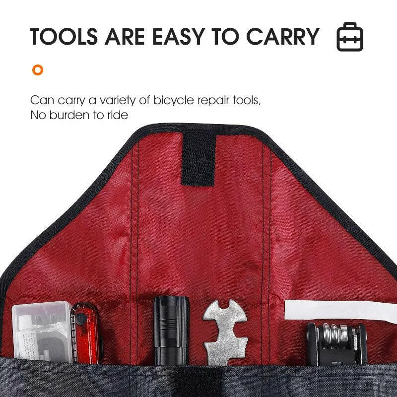 Bicycle Bag Foldable Tool Bag Front Frame Bag Bike Saddle Pouch Burrito Pack Bike Rear Tool Kits Cycling Accessories